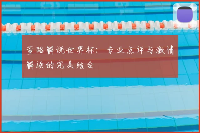 董路解说世界杯：专业点评与激情解读的完美结合